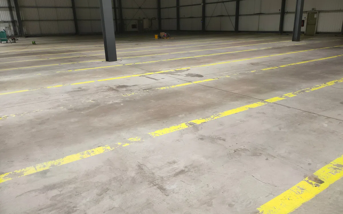 Concrete floor after professional cleaning