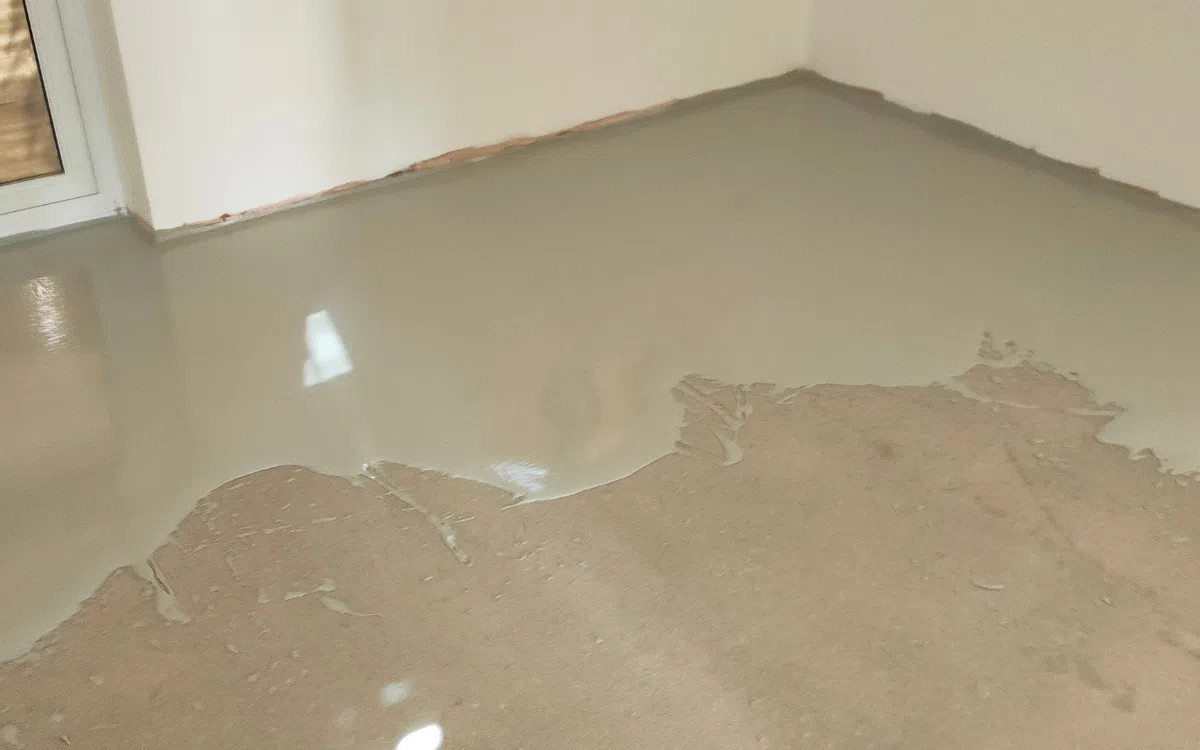 Existing surface before decorative concrete overlay installation