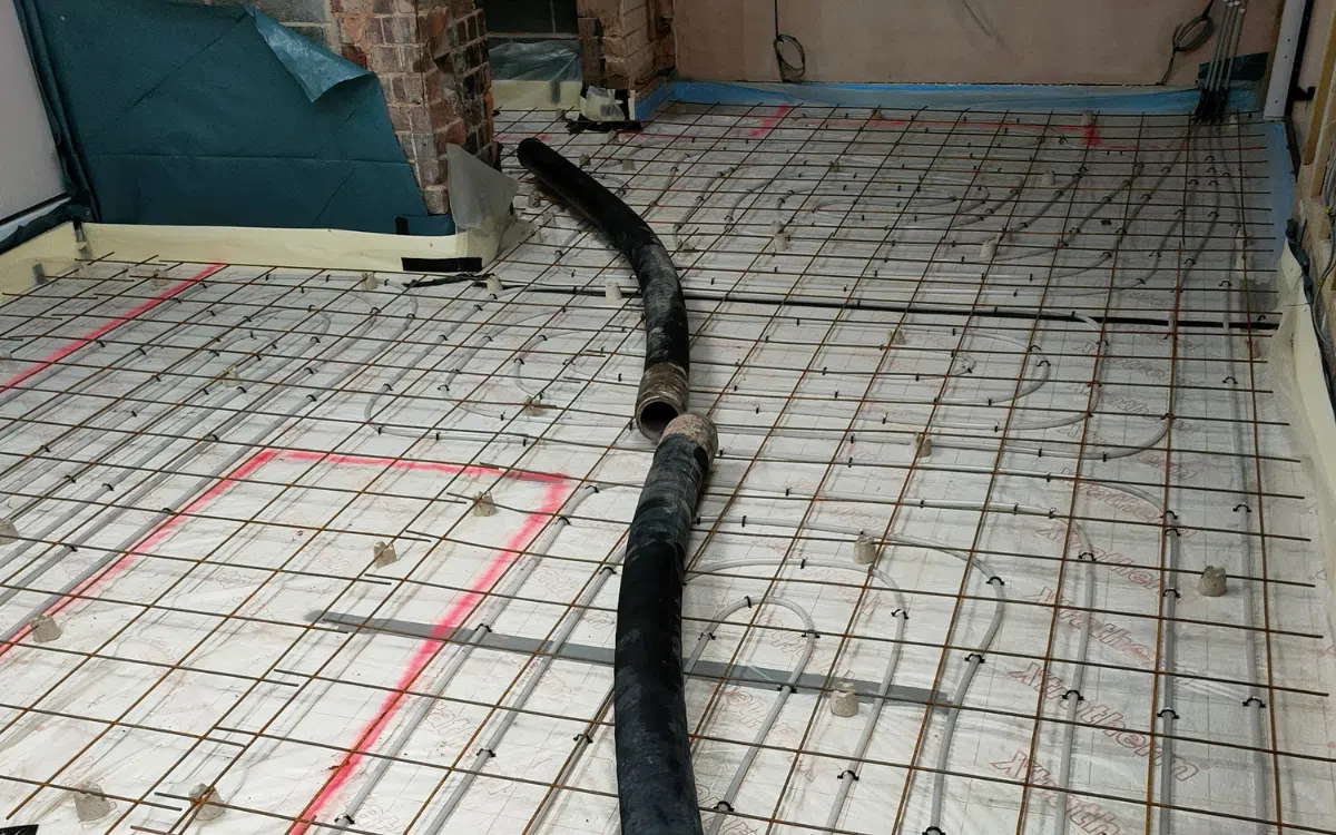 Project area before traditional concrete floor installation