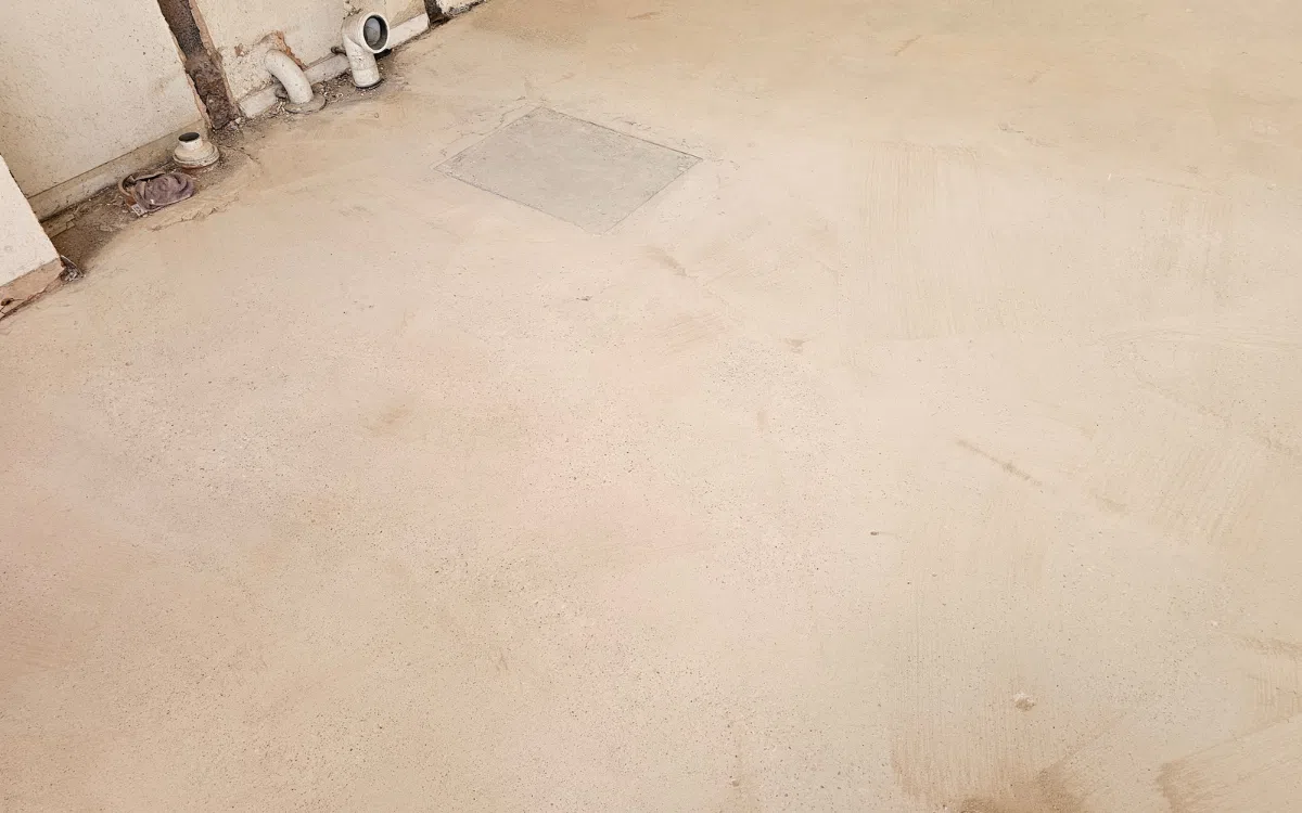 Concrete floor after professional surface preparation