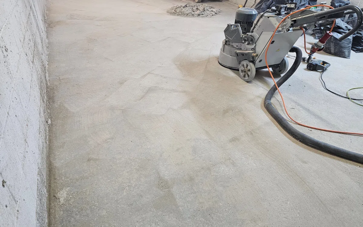 Concrete floor after professional restoration