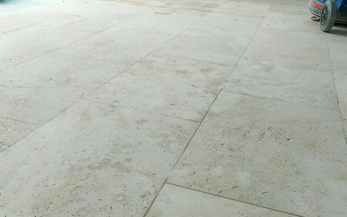 Specialist full-grind stone floor installation