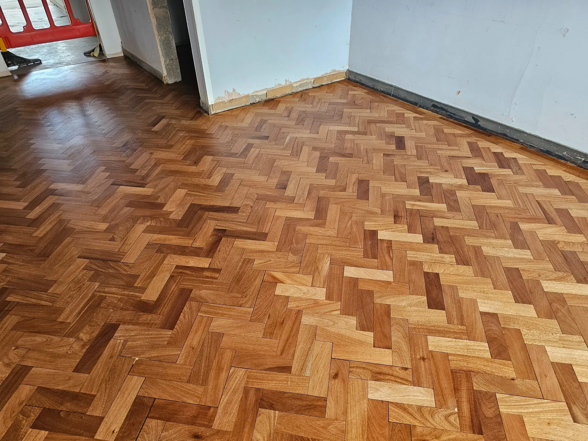 Wood floor after professional sanding and refinishing